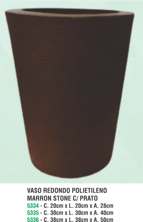 VASO REDONDO POLIETILENO MARROM STONE C.20XL.20XA.28