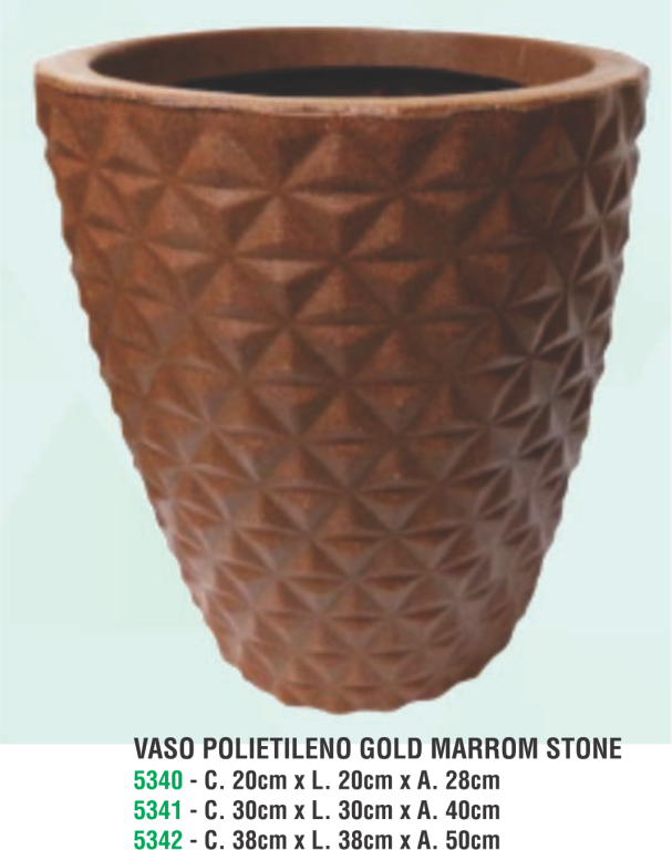 VASO POLIETILENO GOLD MARROM STONE C.30XL.30XA.40
