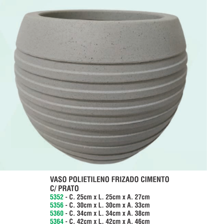 VASO POLIETILENO FRIZADO CIMENTO C.25 X L.25 X A.27