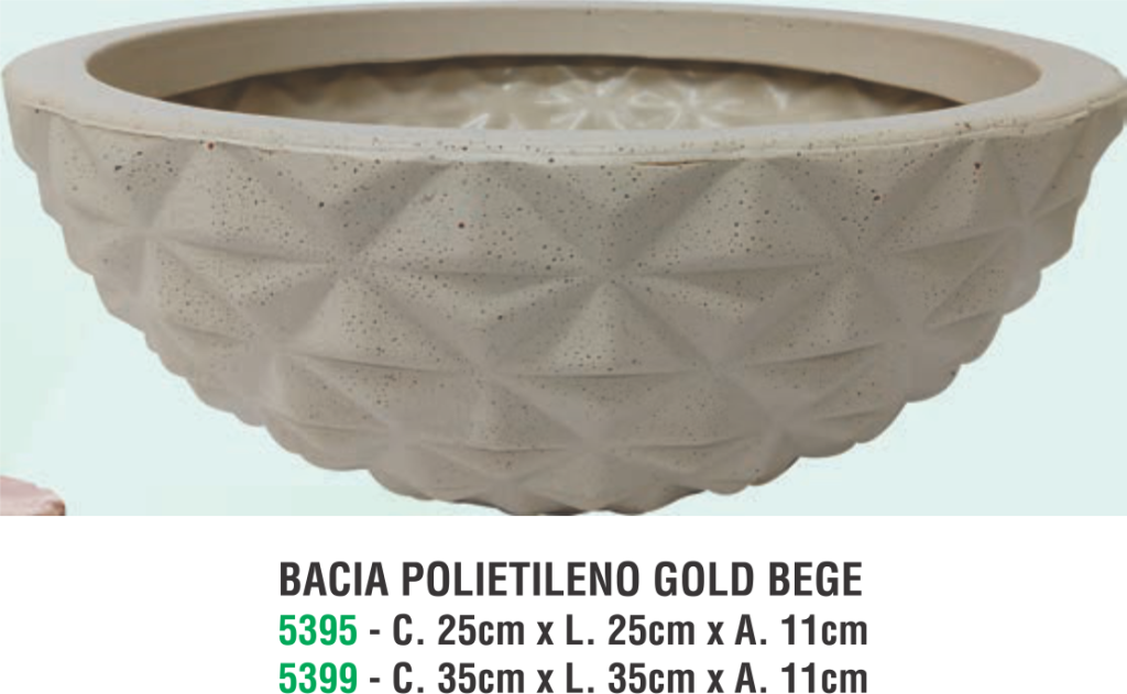 BACIA POLIETILENO GOLD BEGE C.25XL.25XA.11