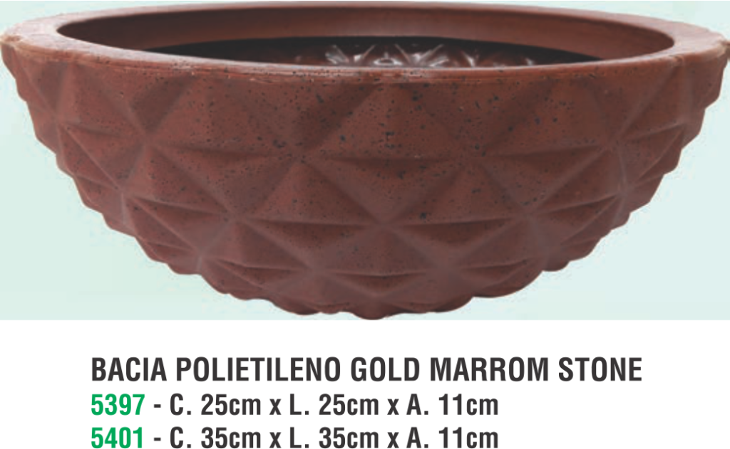 BACIA POLIETILENO GOLD MARROM STONE C.35XL.35XA.11