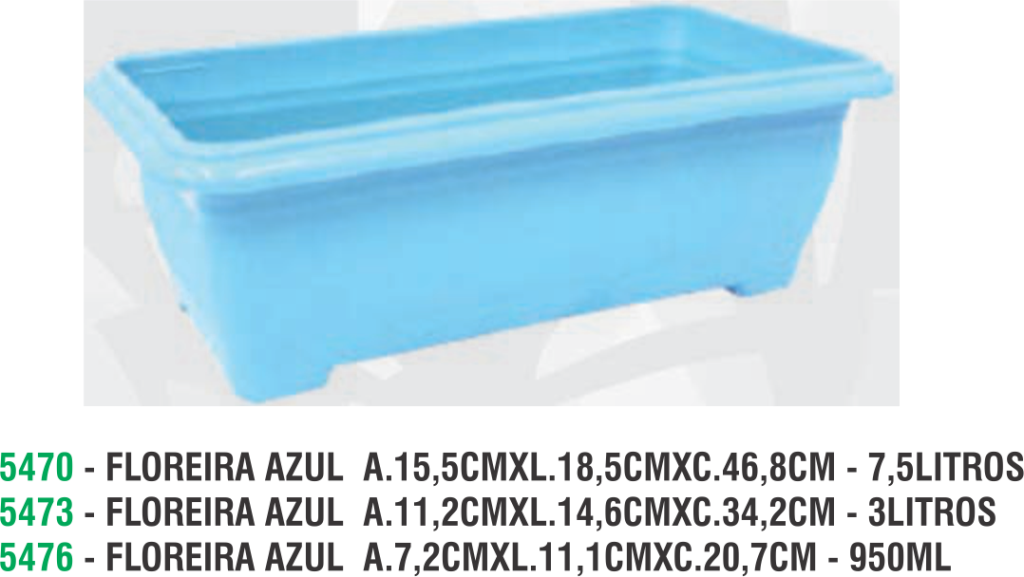 FLOREIRA AZUL  A.7,2CMXL.11,1CMXC.20,7CM - 950ML