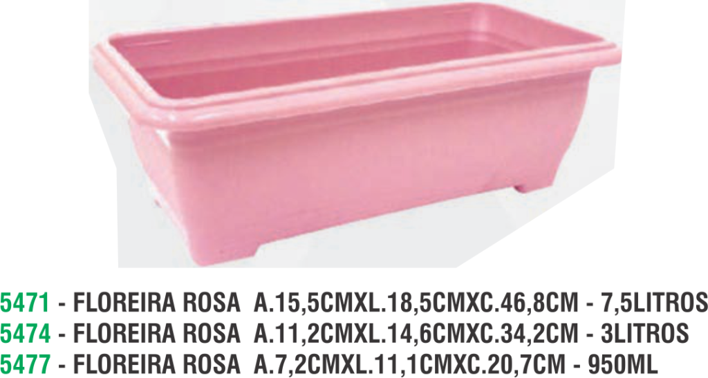 FLOREIRA ROSA  A.7,2CMXL.11,1CMXC.20,7CM - 950ML