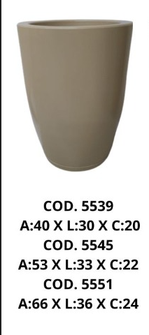VASO COLUNA LISO POLIETILENO PREMIUM BEGE   A:53 X L:33 X C:22