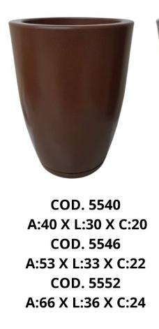 VASO COLUNA LISO POLIETILENO PREMIUM MARROM STONE  A:53 X L:33 X C:22