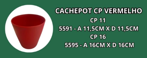 CACHEPOT CP 16 VERMELHO -A 16CM X D 16CM