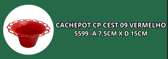CACHEPOT CP CEST 09 VERMELHO -A 7,5CM X D 15CM