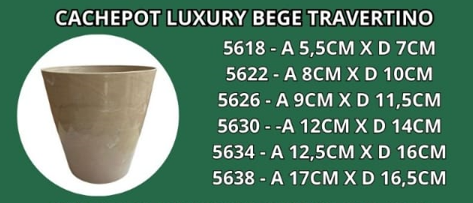 CACHEPOT LUXURY 13 BEGE TRAVERTINO -A 12CM X D 14CM