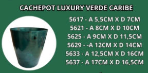 CACHEPOT LUXURY 15 VERDE CARIBE -A 12,5CM X D 16CM