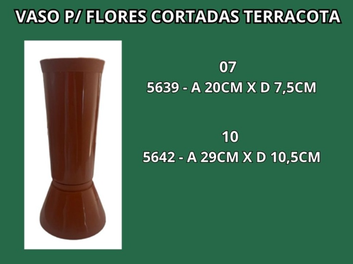 VASO P/ FLORES CORTADAS 10 TERRACOTA -A 29CM X D 10,5CM