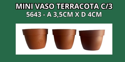 MINI VASO TERRACOTA 4 C/3 -A 3,5CM X D 4CM