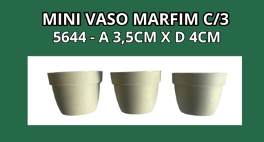 MINI VASO MARFIM 4 C/3 -A 3,5CM X D 4CM