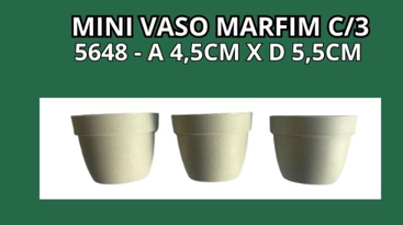 MINI VASO MARFIM 6 C/3 -A 4,5CM X D 5,5CM