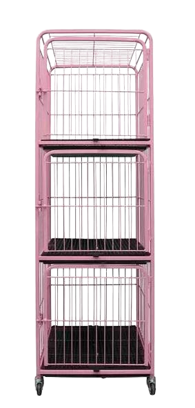 CANIL/GATIL PET MIX 03 LUGARES FIXO - ROSA