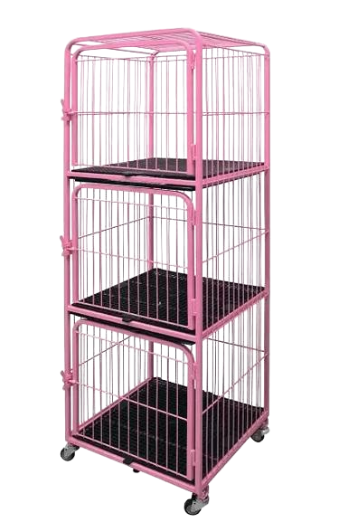 CANIL/GATIL PET MIX 03 LUGARES FIXO - ROSA