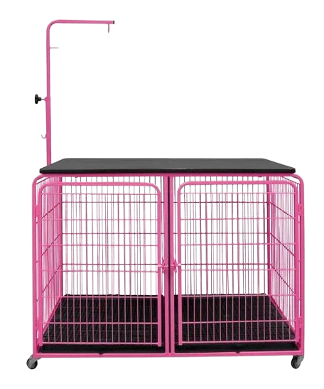 CANIL C/ MESA TOSA PET MIX - ROSA/PRETO