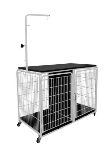 CANIL C/ MESA TOSA PET MIX - BRANCO/PRETO