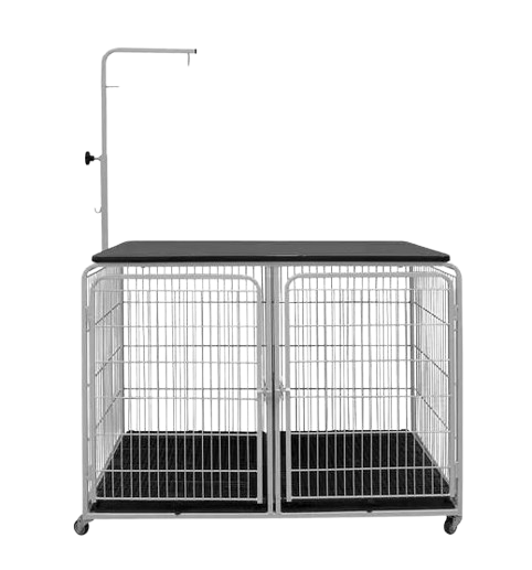 CANIL C/ MESA TOSA PET MIX - PRATA/PRETO