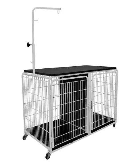 CANIL C/ MESA TOSA PET MIX - PRATA/PRETO