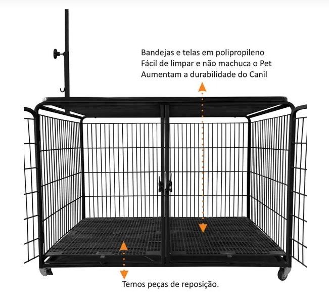 CANIL C/ MESA TOSA PET MIX - PRETO/PRETO