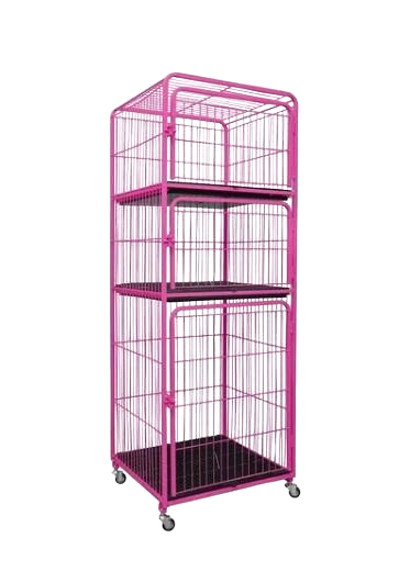 CANIL/GATIL PET MIX 03 LUGARES FIXO MEGA - ROSA