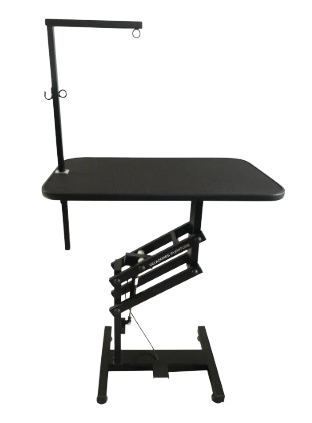 MESA DE TOSA COM REGULAGEM DE ALTURA PNEUMÁTICA - TAMPO RETANGULAR 80CM X 50CM - PRETO