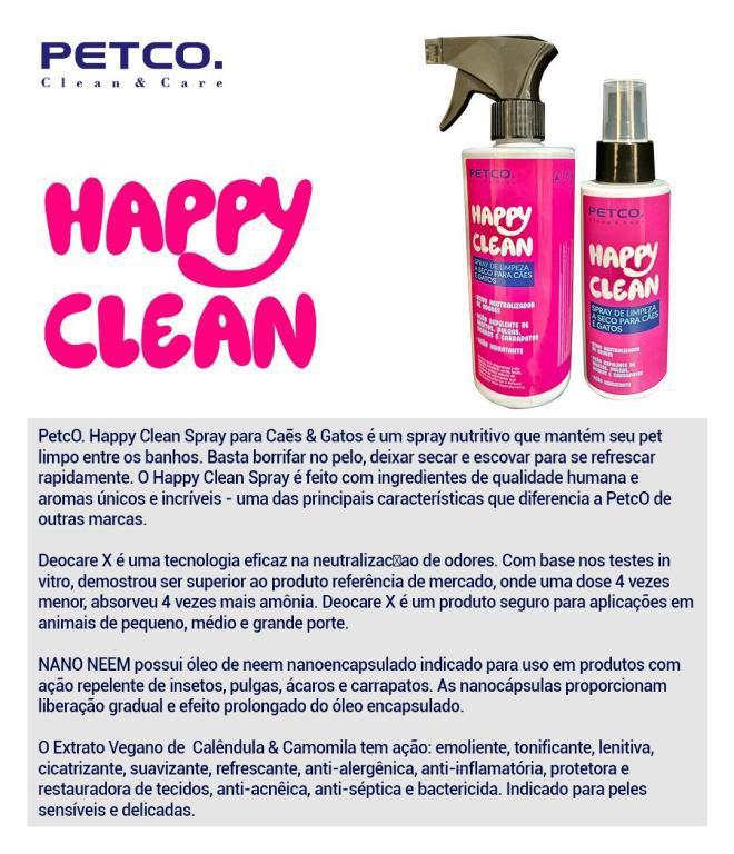 HAPPY CLEAN - SPRAY A SECO PARA CAĒS E GATOS 500ML