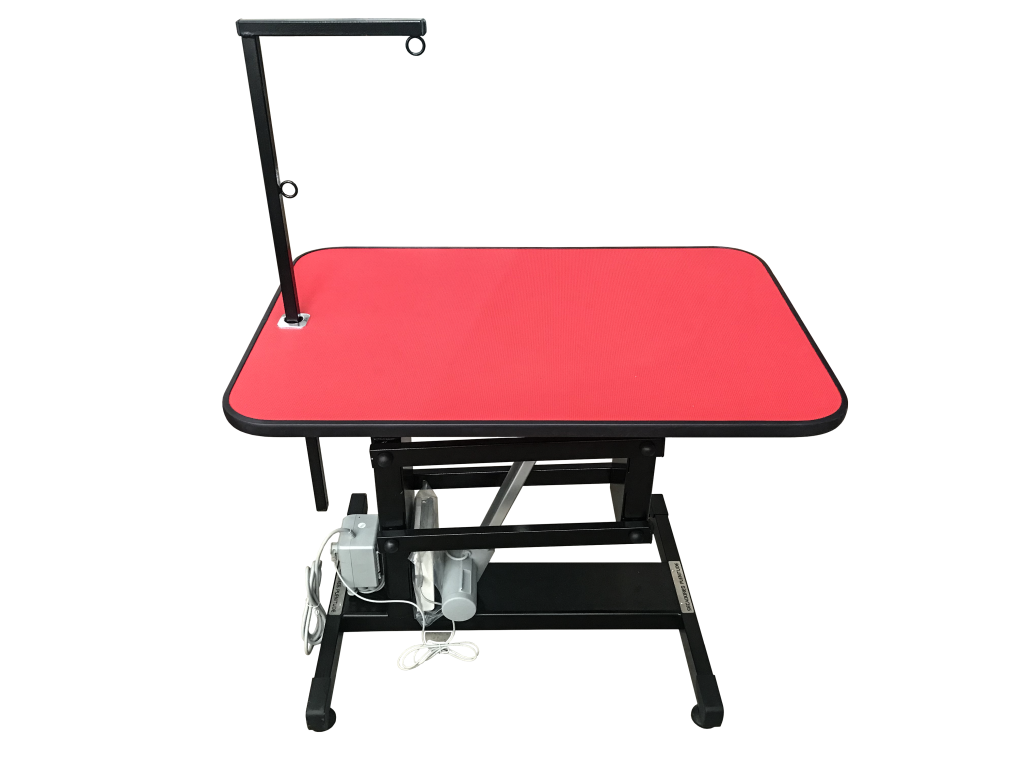 MESA DE TOSA COM REGULAGEM DE ALTURA ELÉTRICA - TAMPO 90CM X 60CM - VERMELHO