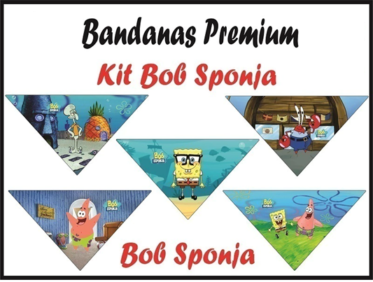 BANDANA PREMIUM MÉDIA BOB ESPONJA COM 20 (24X14)