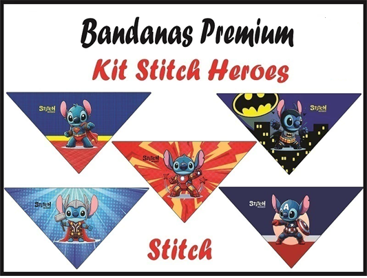 BANDANA PREMIUM MÉDIA STITCH HEROES COM 20 (24X14)