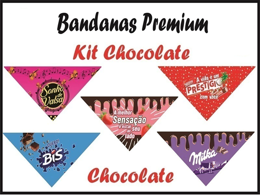BANDANA PÁSCOA MÉDIA CHOCOLATES COM 20 (24X14)