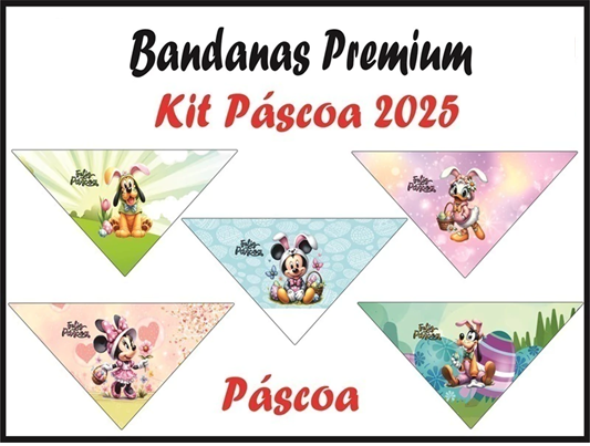 BANDANA PÁSCOA MÉDIA DISNEY COM 20 (24X14)