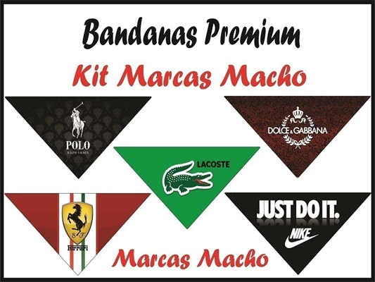 BANDANA PREMIUM MARCAS FAMOSAS MACHO COM 20