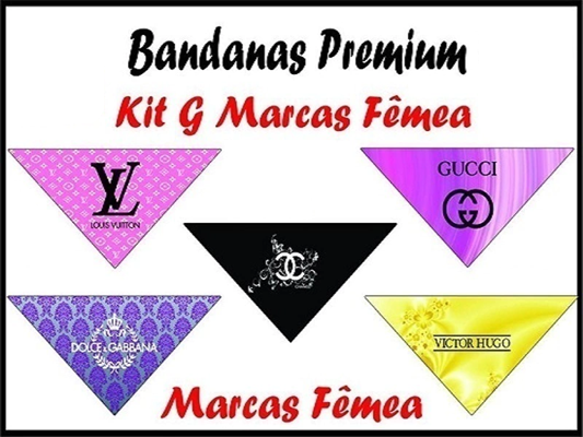 BANDANA GRANDE MARCAS FÊMEA COM 10