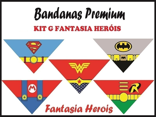 BANDANA GRANDE FANTASIA HERÓIS COM 10