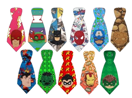 GRAVATA SUPER HERÓI MÉDIA - 10 UNIDADES