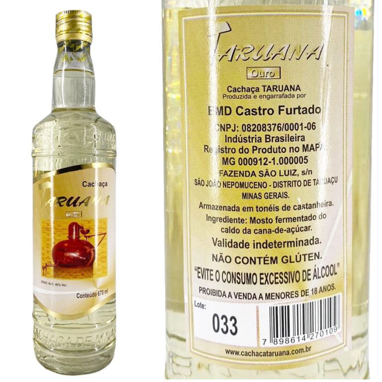 CACHAÇA TARUANA OURO_670 ML
