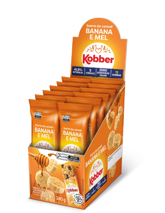 BARRA CERAL BANANA MEL KOBBER NUTRIR DP 12UN