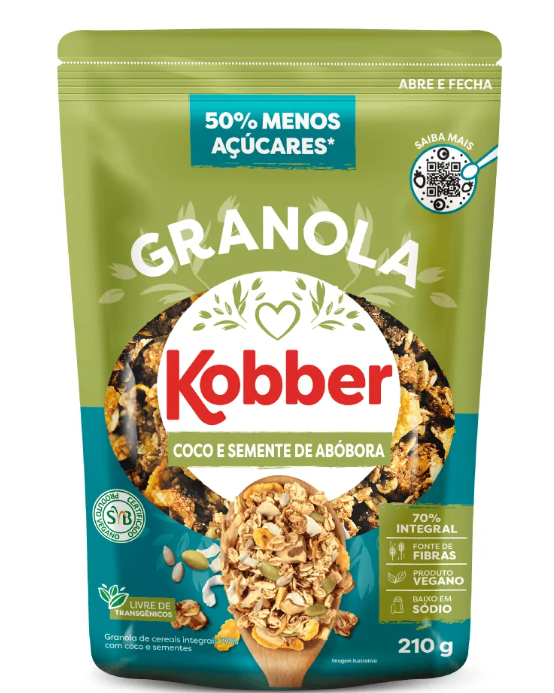 GRANOLA COCO SEMENTE DE ABOBORA KOBBER 210G