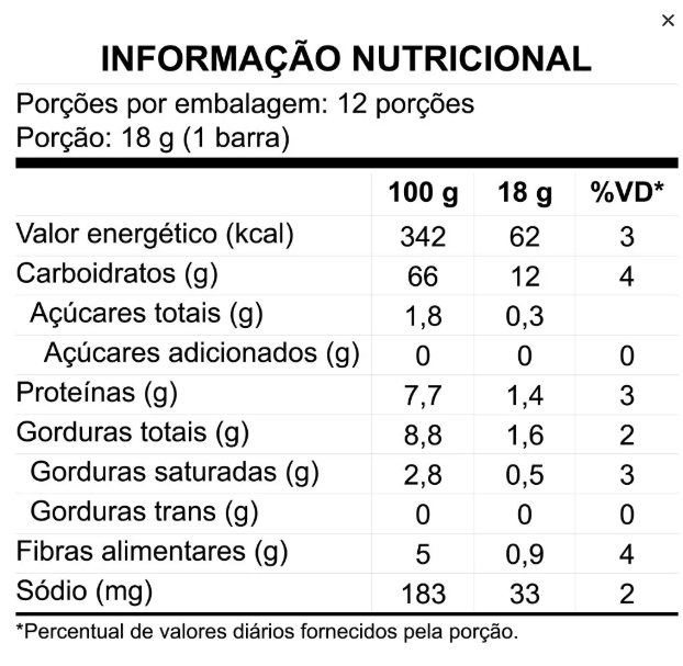 BARRA CEREAIS FRUTAS VERMELHAS E CHIA ZERO KOBBER 12UN