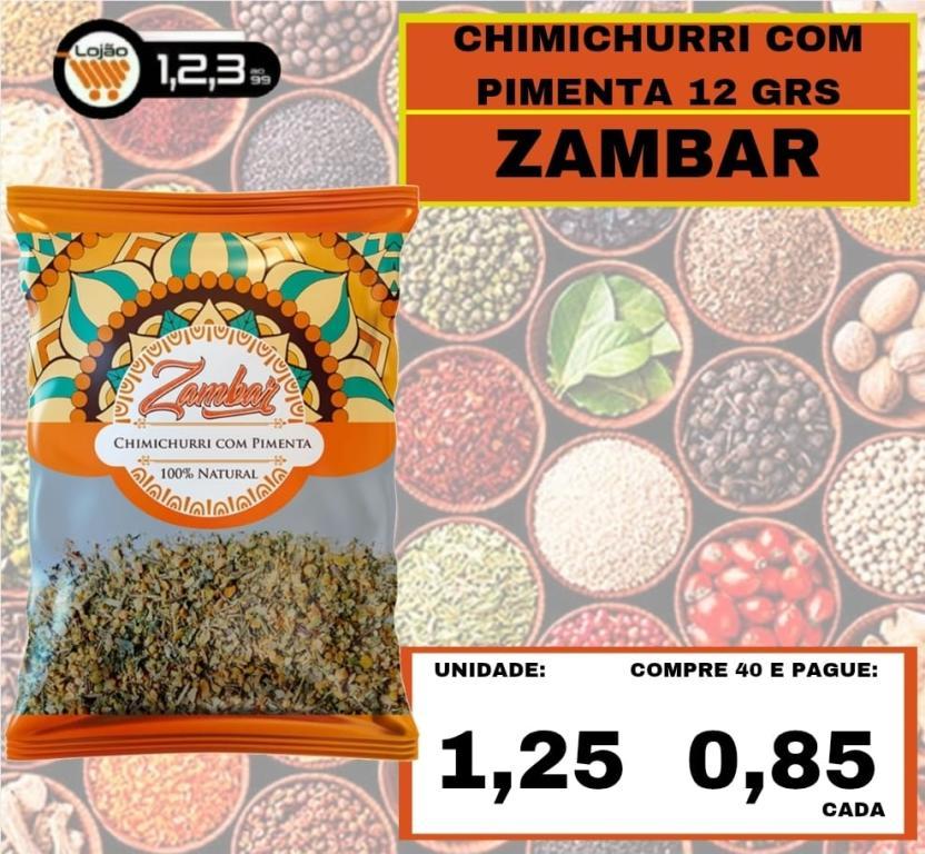 MERCEARIA - TEMPEROS ZAMBAR CHIMICHURRI COM PIMENTA 12 GRAMAS