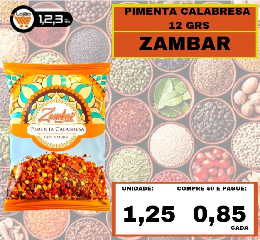 MERCEARIA - TEMPEROS ZAMBAR PIMENTA CALABRESA 12 GRAMAS