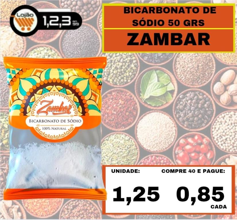 MERCEARIA - TEMPEROS ZAMBAR BICARBONATO DE SÓDIO 50 GRAMAS