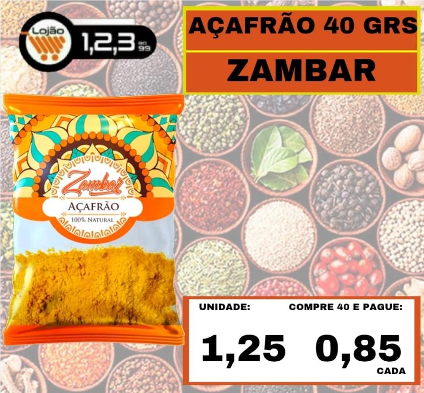 MERCEARIA - TEMPEROS ZAMBAR AÇAFRÃO 40 GRAMAS