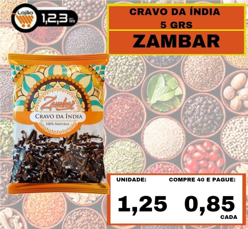 MERCEARIA - TEMPEROS ZAMBAR CRAVO DA ÍNDIA 5GRS