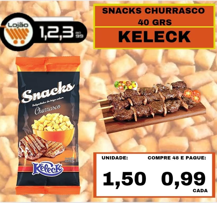 MERCEARIA - KELECK - SNACKS CHURRASCO 40 GRAMAS