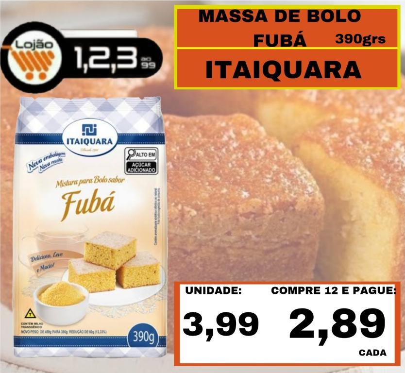 MERCEARIA - BASICA - ITAIQUARA - MASSA DE BOLO SABOR FUBA 390GRS FUBÁ