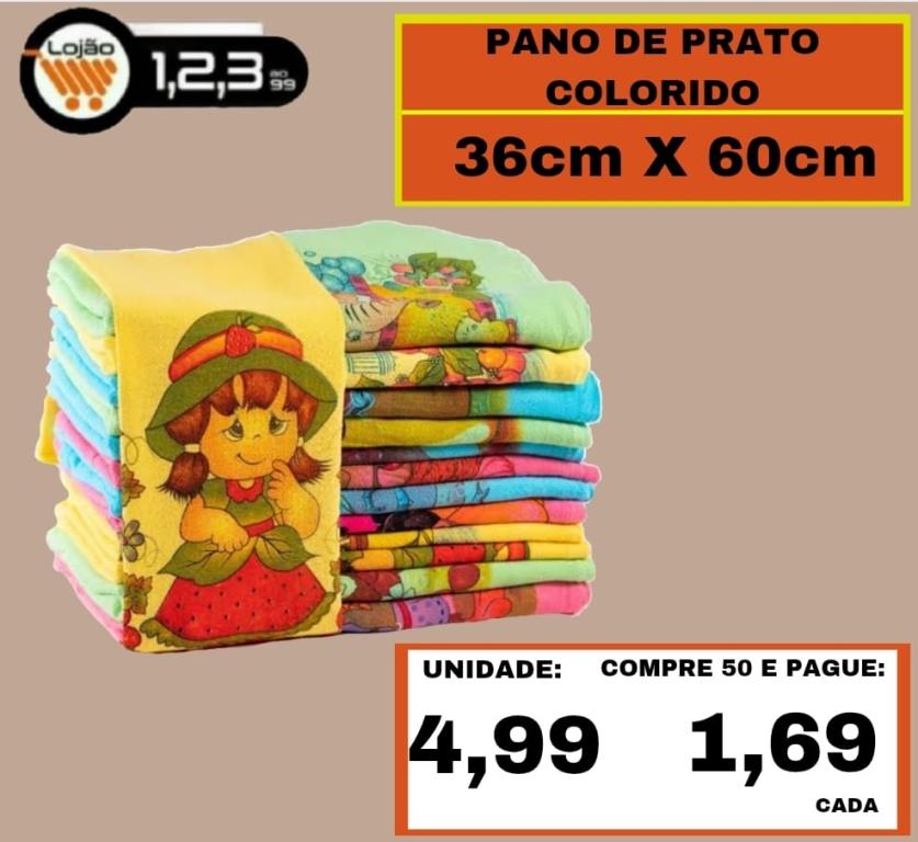 LIMPEZA - PANO DE PRATO COLORIDO