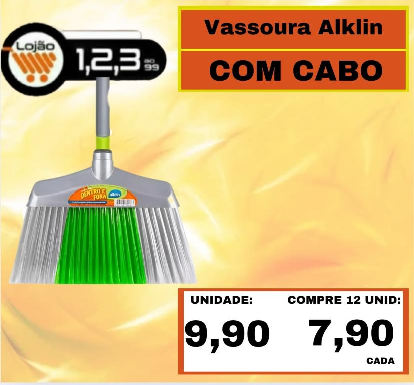 LIMPEZA - ALKLIN - VASSOURA COM CABO