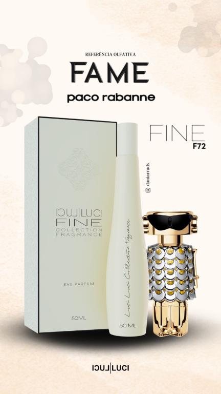 FRAGRÂNCIA FINE F72 50ML (INSPIRAÇÃO FAME PACO RABANNE)